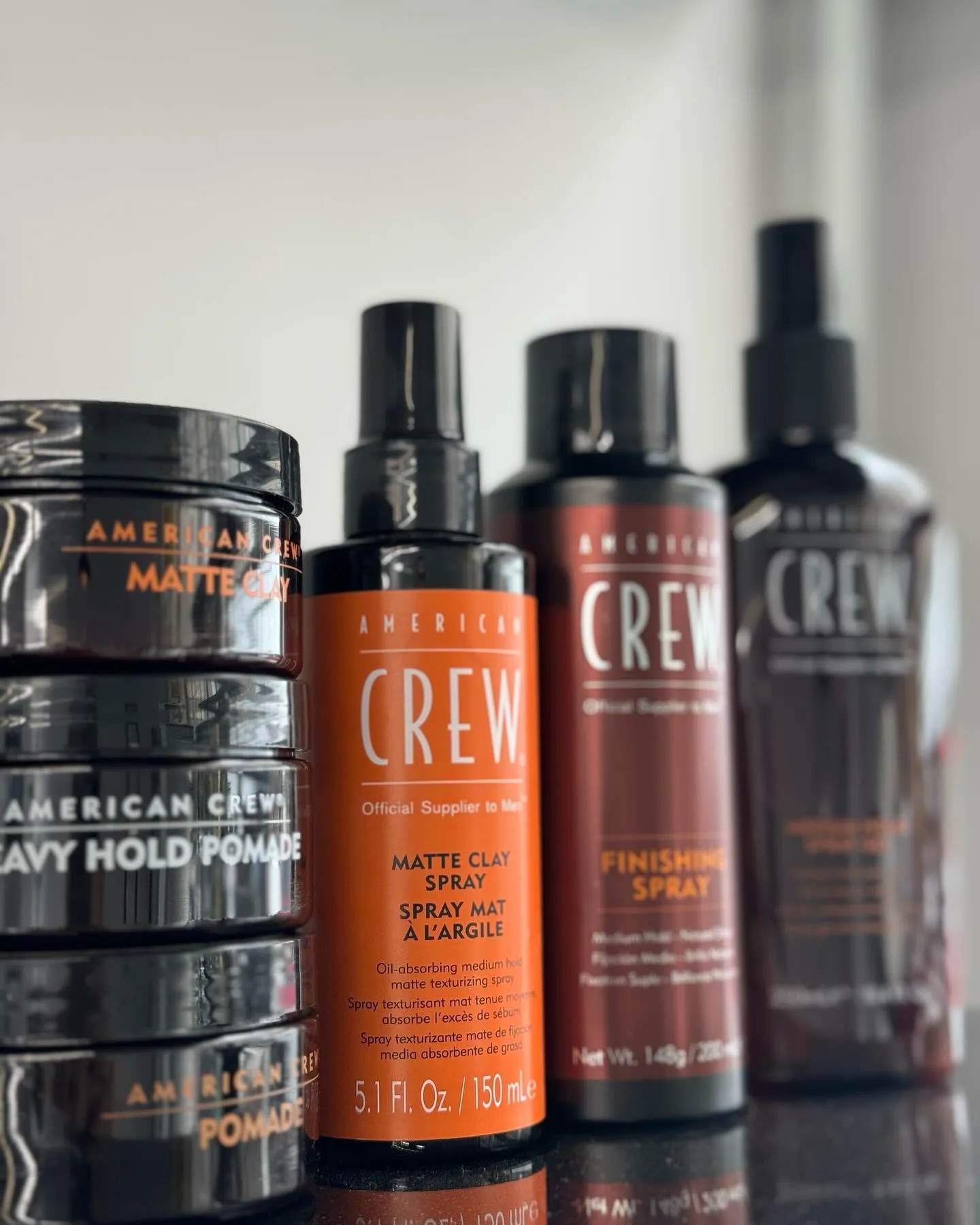 American Crew retail products stocked in-shop